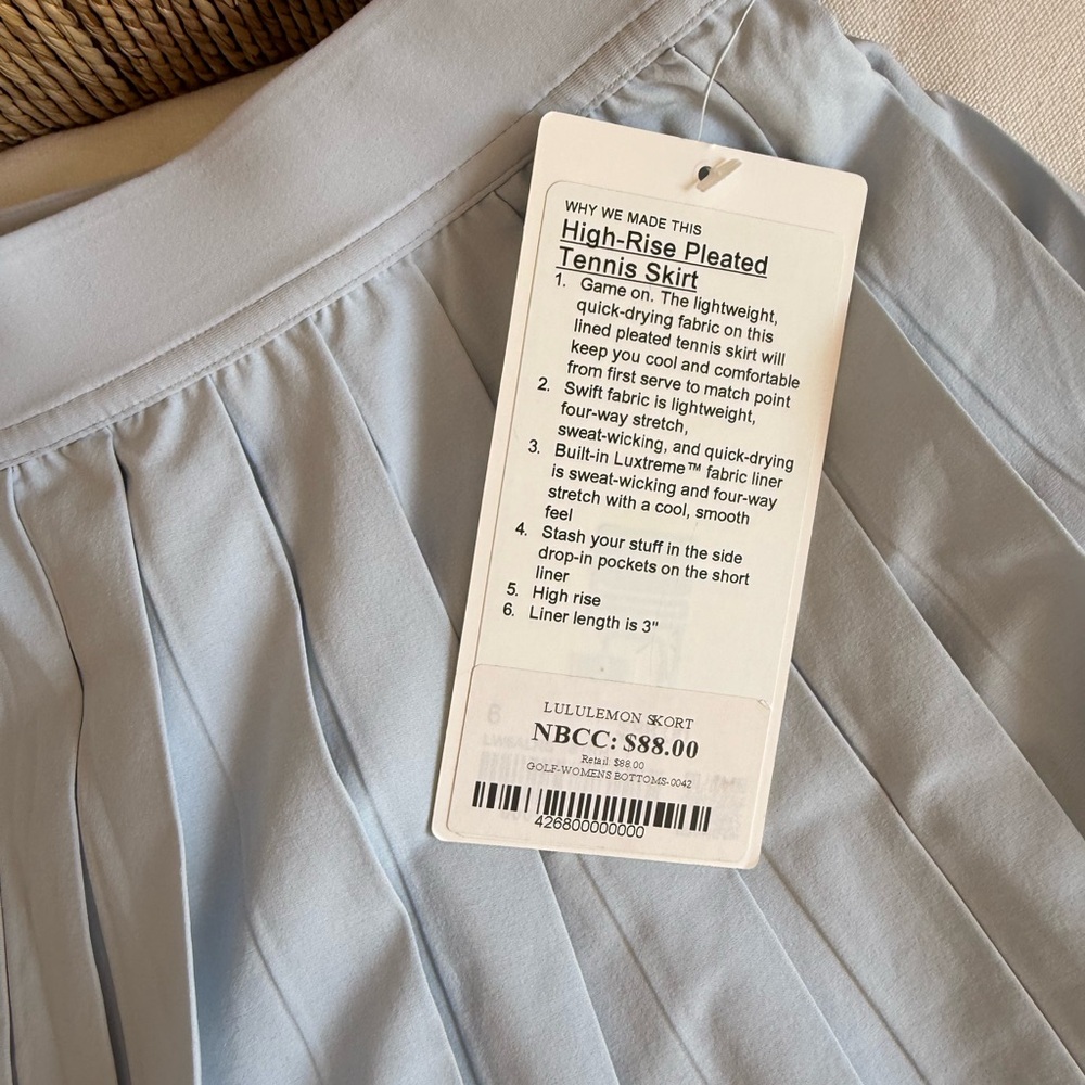 lululemon athletica Light Blue Pleated Mini Skirt - Picture 4 of 4